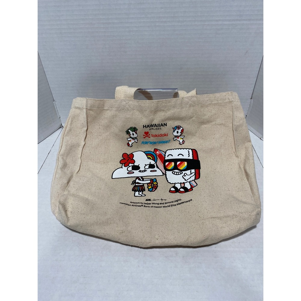 Tokidoki Tote Bag Hawaiian Airlines Pow Wow Hawaii Sushi Graphic Cream OS Exc